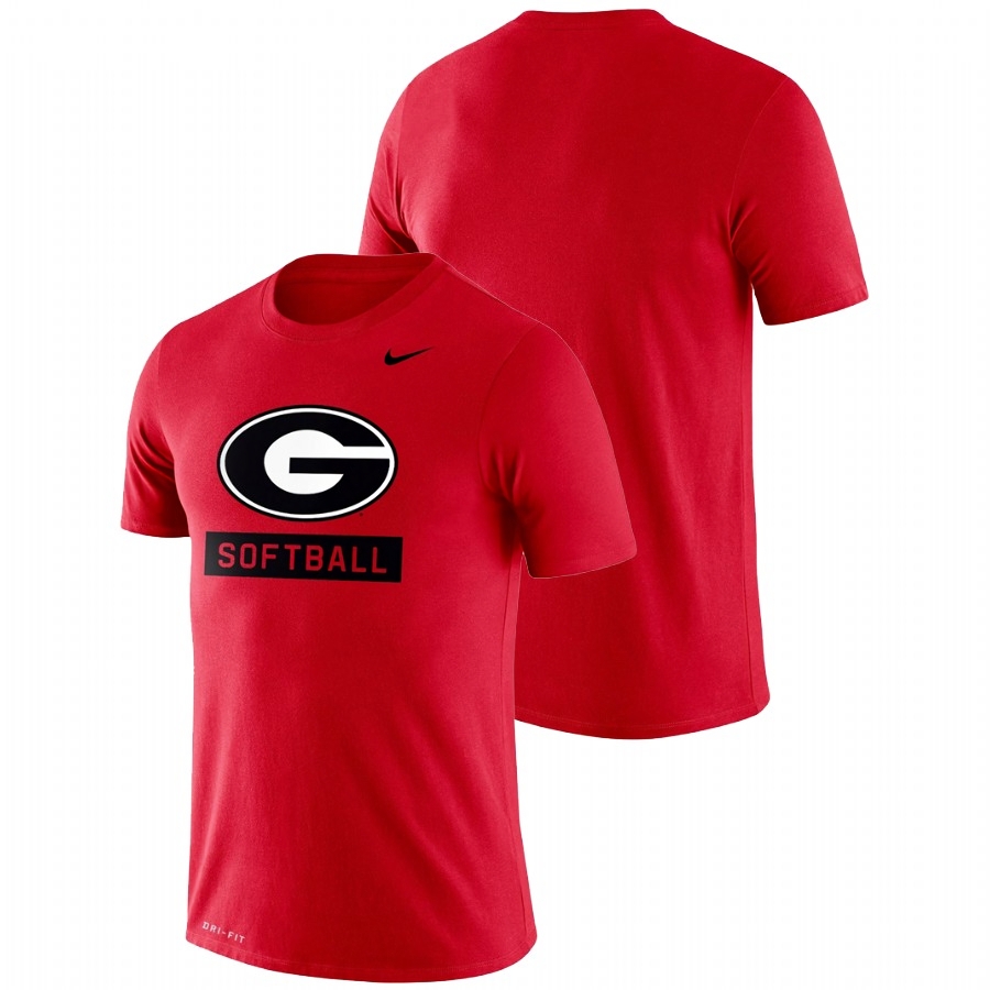 Georgia Bulldogs Men's NCAA Red Softball Drop Legend Performance College Basketball T-Shirt WSO3249AH